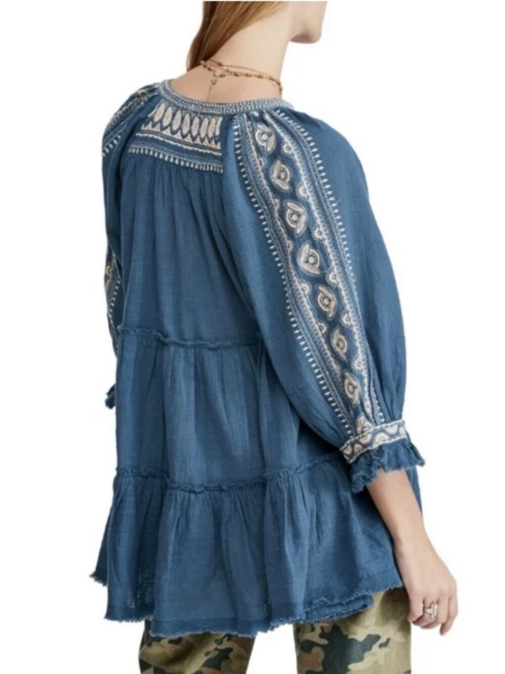 Free People Dreamweaver Embroidered Tunic Top - Picture 2 of 8
